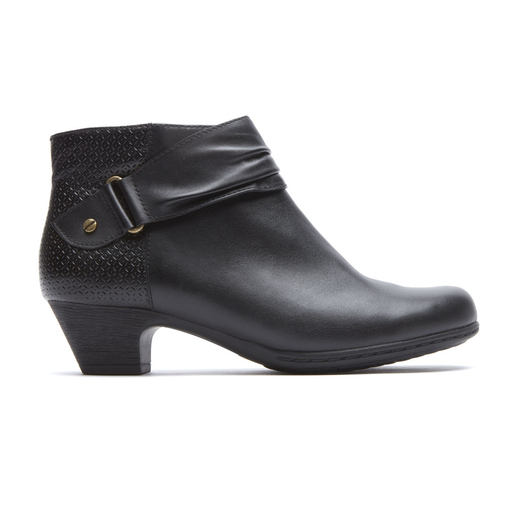 Botas Rockport Mujer Mexico - Brynn Rouched Negros - EGOWR2789